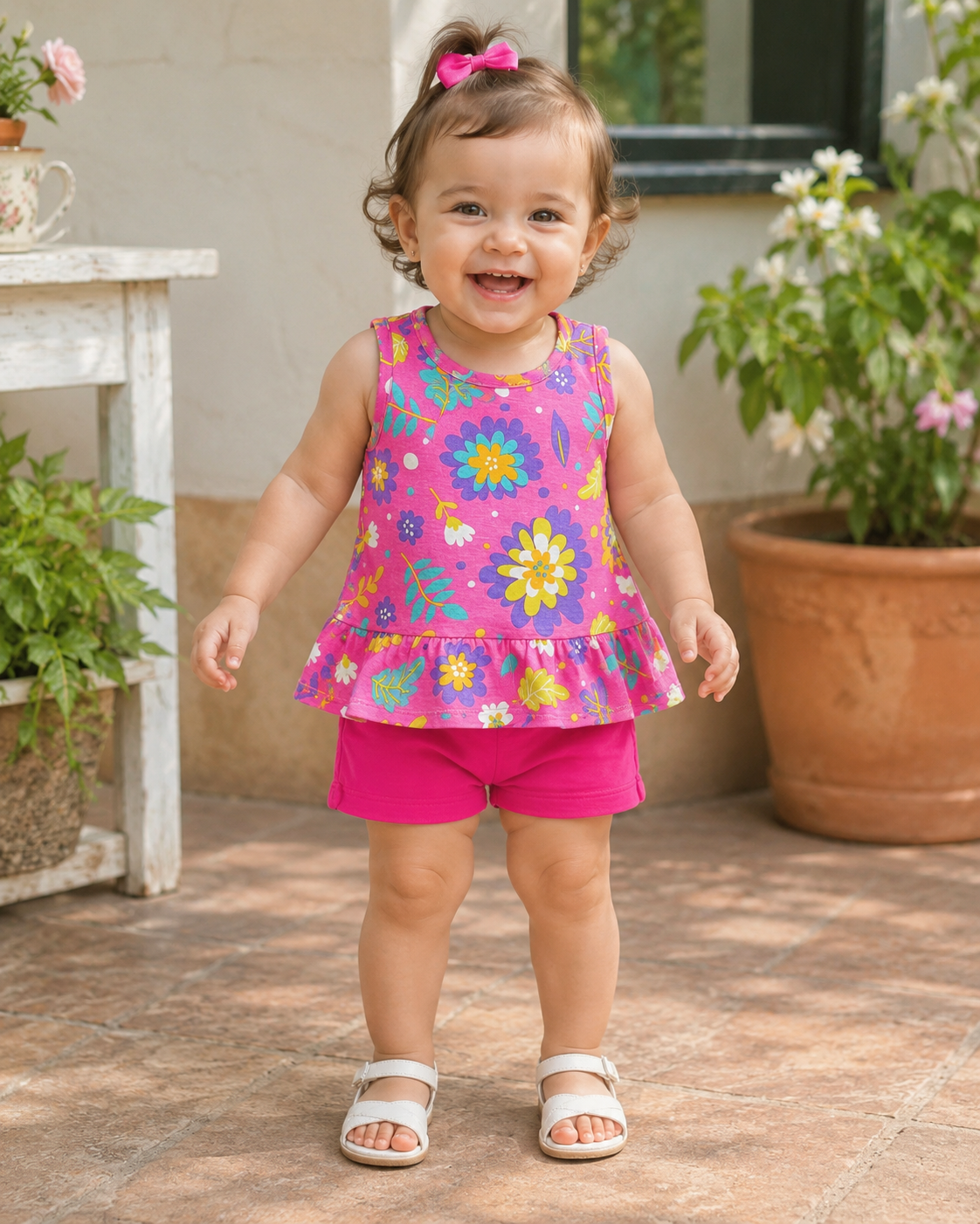 Conjunto infantil Kely Kety floral tamanho 1