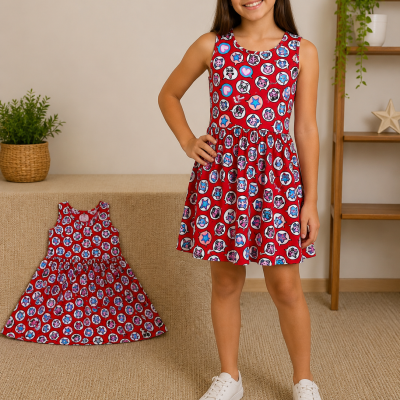 Vestido Infantil Brandili Vermelho Estampa Divertida