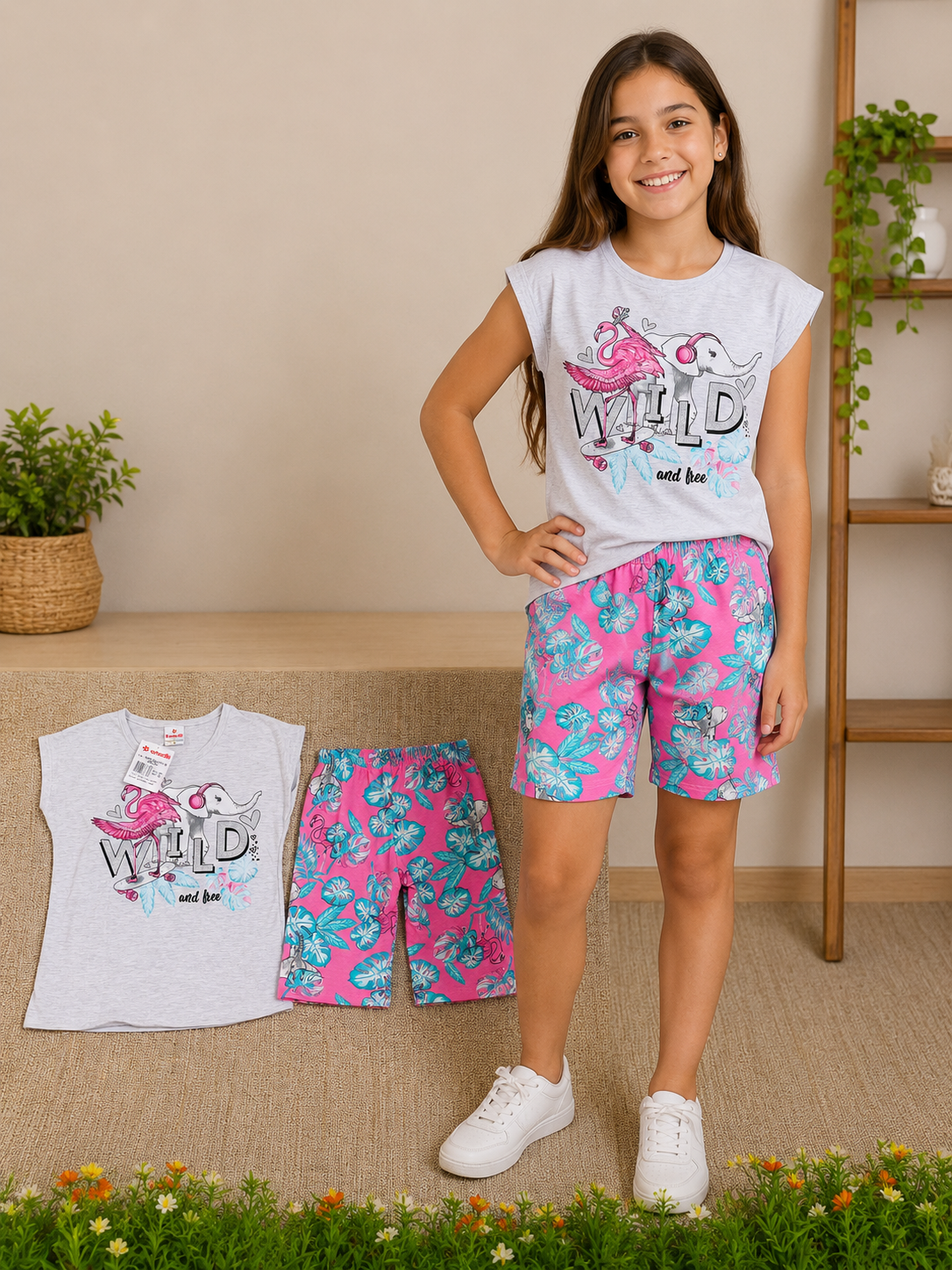 Conjunto Infantil Brandili Wild Blusa e Legging Floral