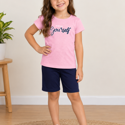 Conjunto Infantil Feminino Le Cav Rosa e Azul