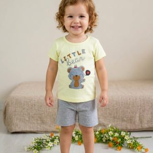 Conjunto Infantil Feminino Le Cav Blusa e Bermuda Ciclista